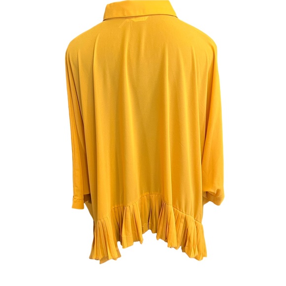 Kaktus button down cropped pleaded top Large - Picture 2 of 11